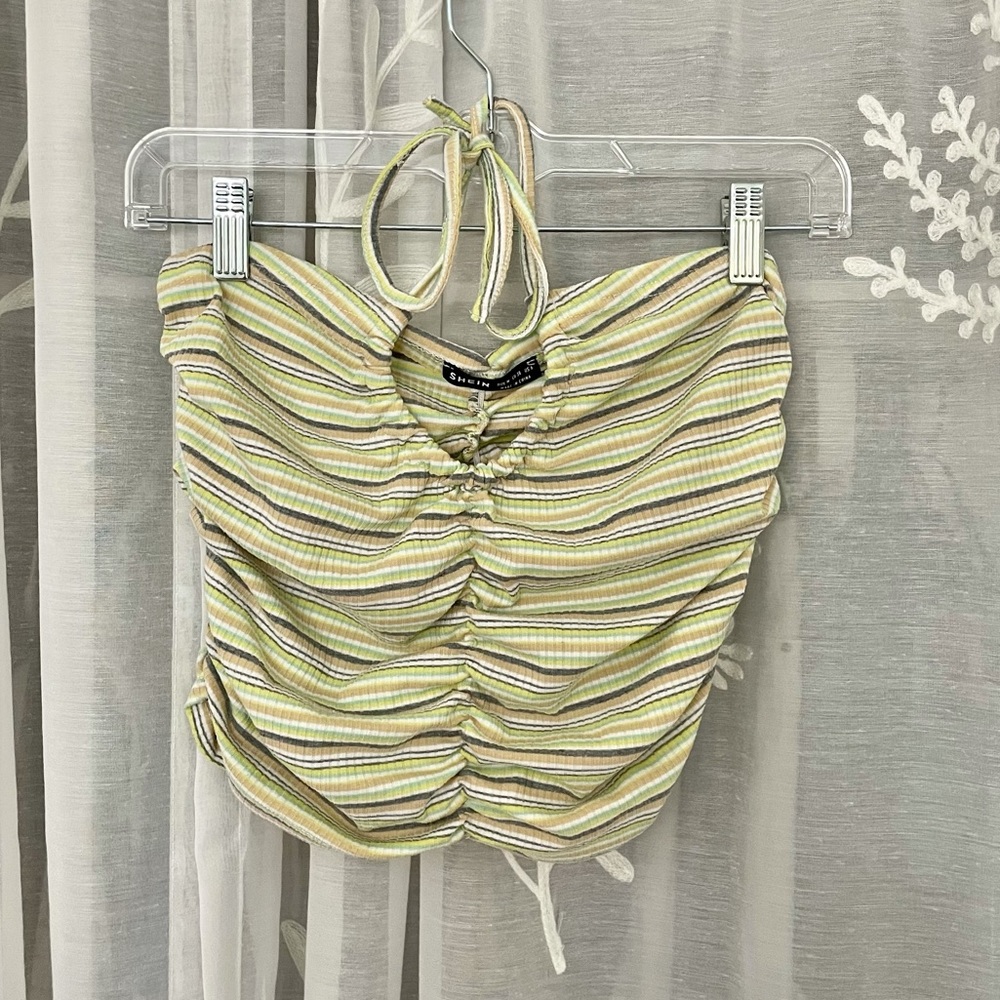 SHEIN ruched halter top🍐